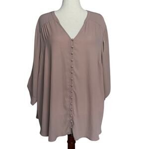 Torrid Harper Blouse | Semi Sheer Flowy Dark Mauve | Women's 4X